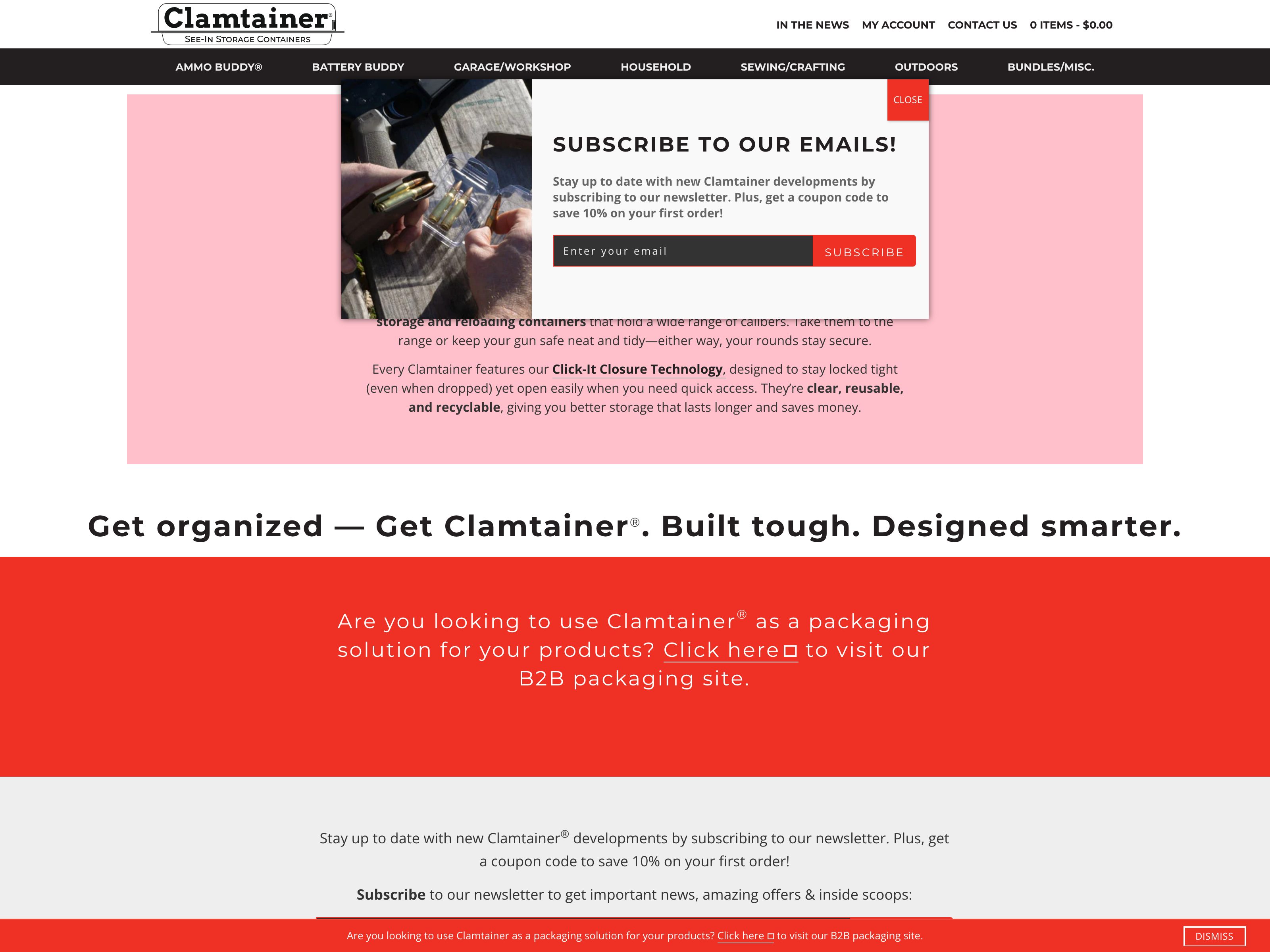 Clamtainer website